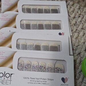 Glitter Cream Press-On Nail Strips